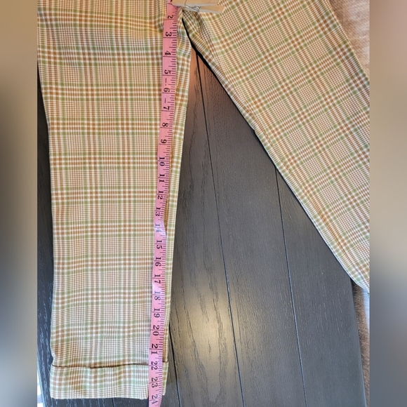 HOLLISTER Wide Leg Stretch Plaid Pants Cuffed Hem SZ 3 - Picture 11 of 13